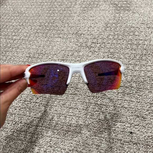 Oakley White Sunglasses with Red Lenses - Picture 3 of 8